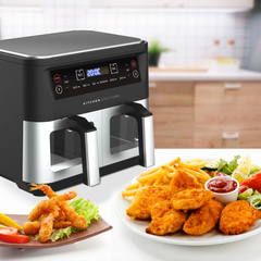 KITCHEN COUTURE 10L DUAL VIEW AIR FRYER STAINLESS STEEL