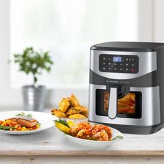 KITCHEN COUTURE 12L CLEAR VIEW DIGITAL AIR FRYER STAINLESS STEEL