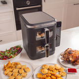 KITCHEN COUTURE 11L CLEAR VIEW VERTEX DUAL DRAW AIR FRYER BLACK