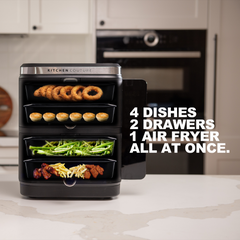 KITCHEN COUTURE 11L CLEAR VIEW VERTEX DUAL DRAW AIR FRYER BLACK