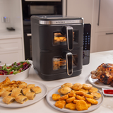 KITCHEN COUTURE 11L CLEAR VIEW VERTEX DUAL DRAW AIR FRYER BLACK