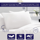 ROYAL COMFORT - Goose Pillow Twin Pack - 1000GSM