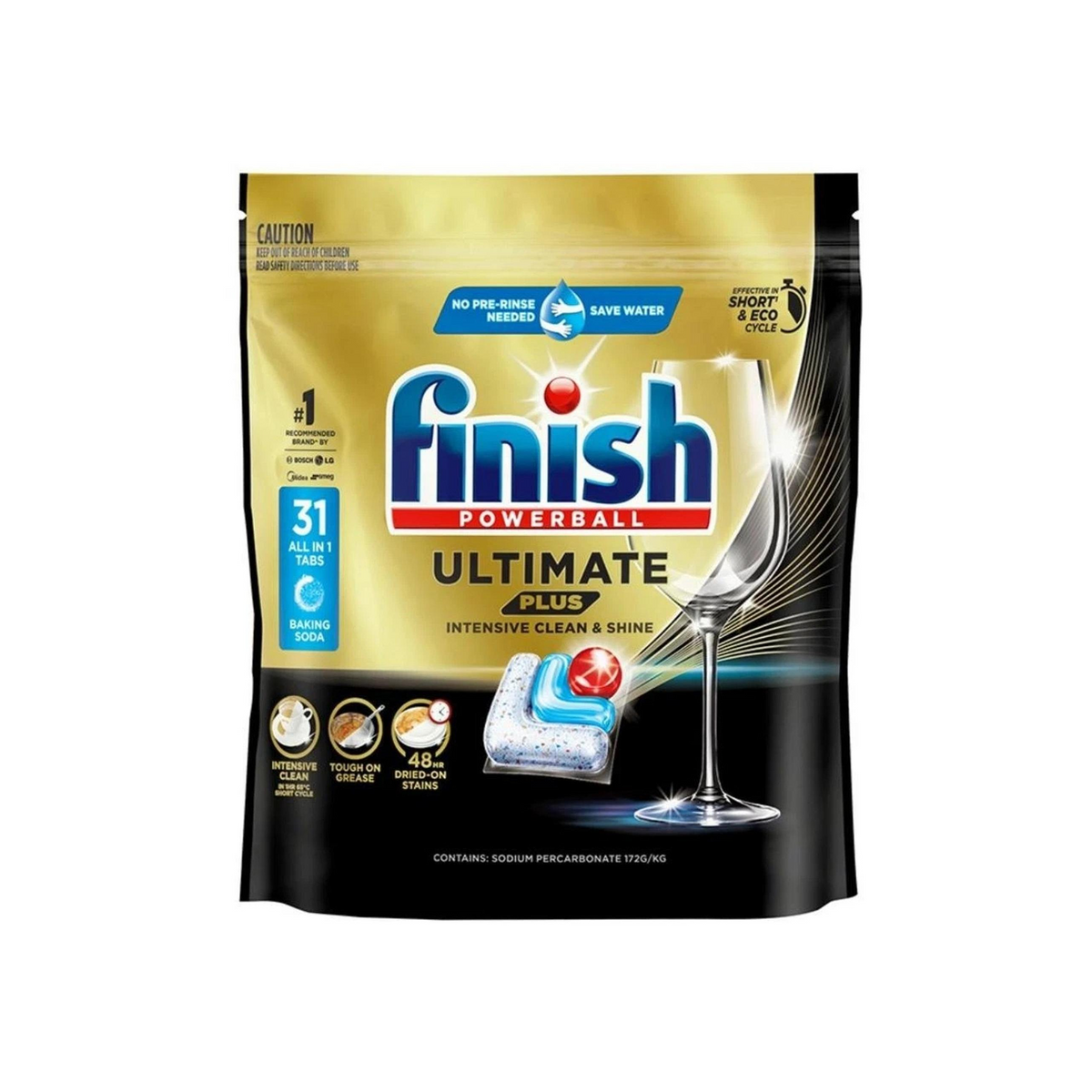 FINISH DISHWASHER TABLETS POWERBALL ULTIMATE PLUS ALL IN 1 BAKING SODA  PK31