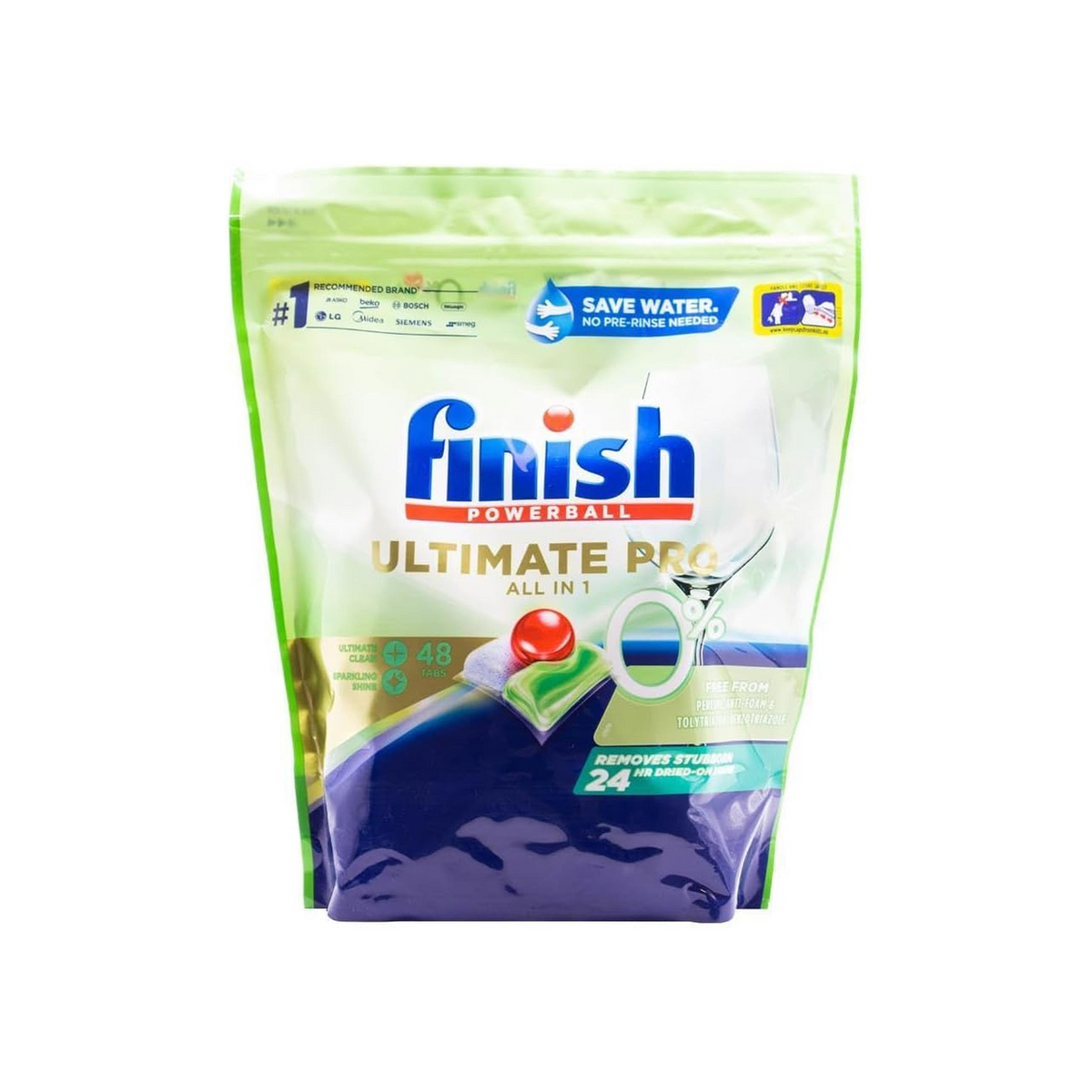 FINISH POWERBALL ULTIMATE PRO ALL IN 1 DISHWASHING TABLETS FREE FROM PERFUME PK48