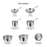 TRAMONTINA TEMPO 7 PIECE STAINLESS STEEL COOKWARE SET