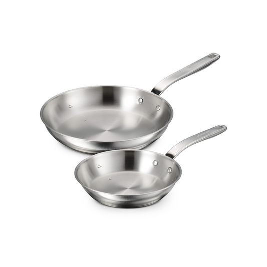 TRAMONTINA TEMPO STAINLESS STEEL FRY PAN SET 20CM AND 25CM