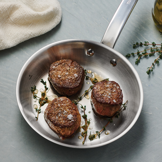 TRAMONTINA TEMPO STAINLESS STEEL FRY PAN SET 20CM AND 25CM