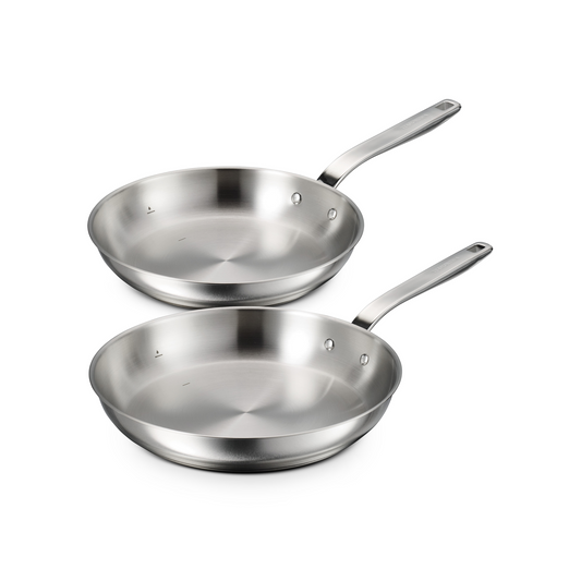 TRAMONTINA TEMPO STAINLESS STEEL FRY PAN SET 25CM AND 30CM