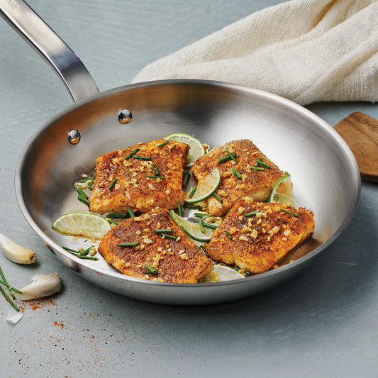 TRAMONTINA TEMPO STAINLESS STEEL FRY PAN SET 25CM AND 30CM