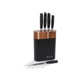 STANLEY ROGERS BLACK OVAL 6PC KNIFE BLOCK