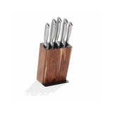 STANLEY ROGERS ACACIA BLACK KNIFE BLOCK SET 6PC
