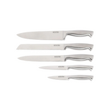 STANLEY ROGERS VERTICAL OVAL METALLIC PEWTER KNIFE BLK 6PC
