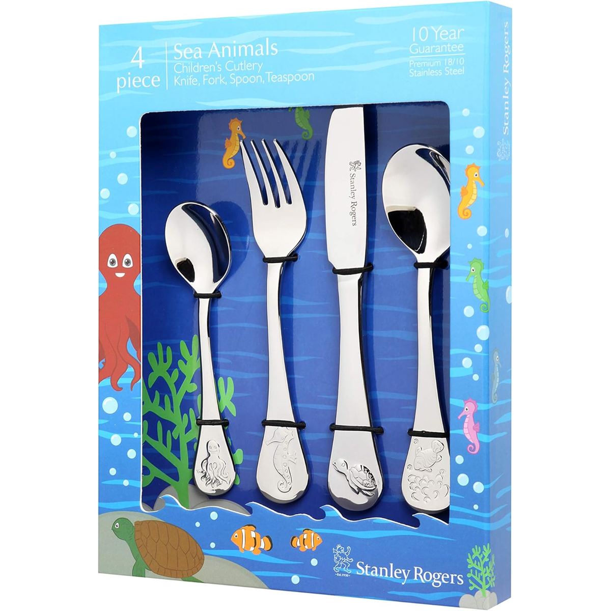 STANLEY ROGERS CHILDRENS CUTLERY SEA ANIMALS 4PC SET