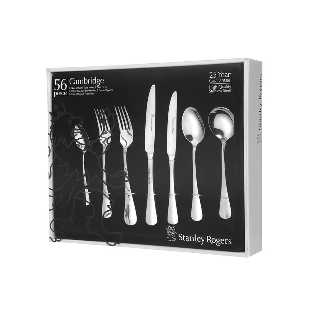 Stanley Rogers Cambridge 56Pc Premium Stainless Steel Cutlery Set - 6 person setting