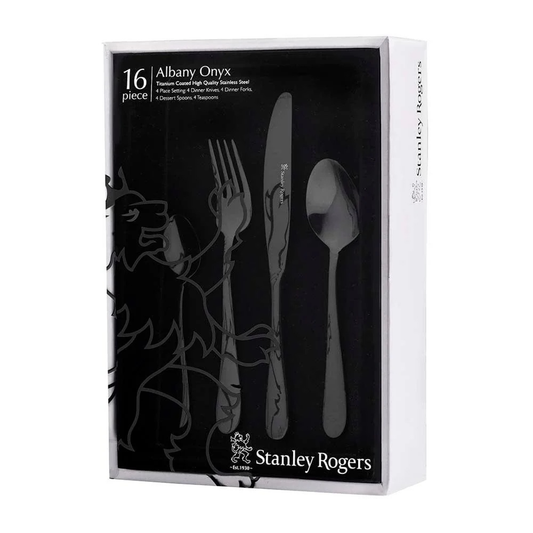 STANLEY ROGERS ALBANY ONYX 16PC CUTLERY