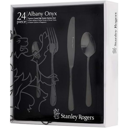 STANLEY ROGERS ALBANY ONYX 24PC CUTLERY