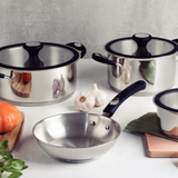 TRAMONTINA  SOLAR 4PC TRI PLY STAINLESS STEEL COOKWARE SET