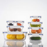 LOCKNLOCK Clear Glass 10Pc Set -White