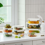 LOCKNLOCK Clear Glass 10Pc Set -White