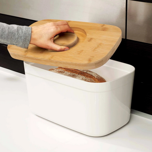JOSEPH JOSEPH Bread Bin with Cutting Board Lid - White