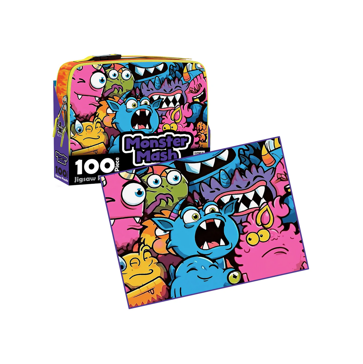 PUZZLE MASTER 100 Piece Lunch Box Puzzle Monster Mash AR Edition