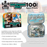 PUZZLE MASTER 100 Piece Lunch Box Puzzle Dressed Pets AR Edition