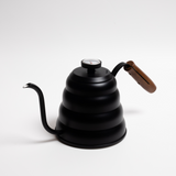 COFFEE CULTURE BLACK STAINLESS STEEL GOOSE KNECK KETTLE WITH THERMOMETER - 1.2L