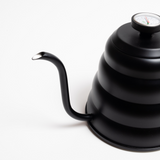 COFFEE CULTURE BLACK STAINLESS STEEL GOOSE KNECK KETTLE WITH THERMOMETER - 1.2L