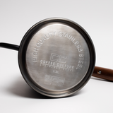 COFFEE CULTURE BLACK STAINLESS STEEL GOOSE KNECK KETTLE WITH THERMOMETER - 1.2L