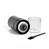 COFFEE CULTURE USB RECHARGEABLE COFFEE GRINDER WITH BLUE LIGHT WOOD BUTTON