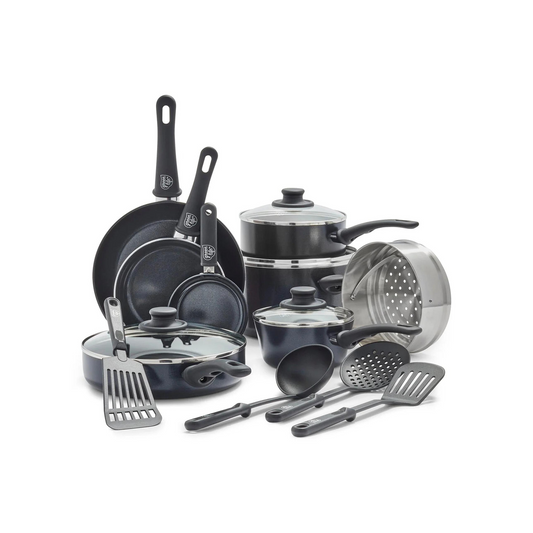 GREENLIFE BY GREENPAN SOFT GRIP CERAMIC 16 PIECE COOKWARE SET