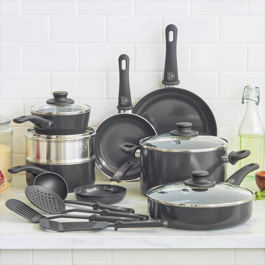 GREENLIFE BY GREENPAN SOFT GRIP CERAMIC 16 PIECE COOKWARE SET