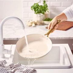 GREENPAN PADOVA CERAMIC 2PC OPEN FRYPAN SET 26/30CM CREAM WHITE