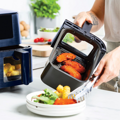 GREENPAN BISTRO AIRFRYER 4L + 4L DUAL BASKETS OXFORD BLUE