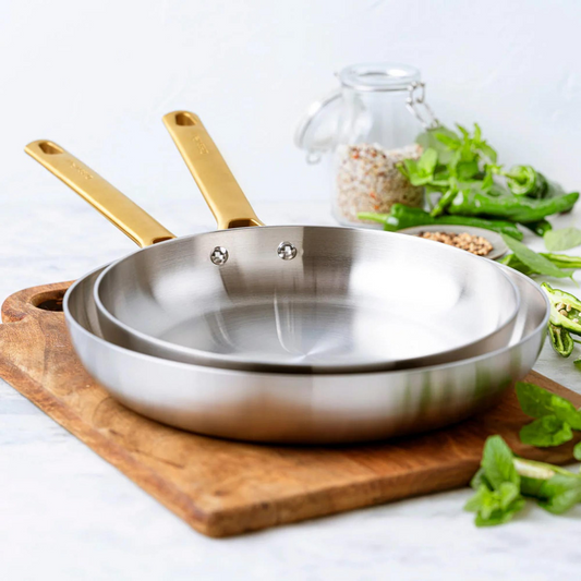 GREENPAN PADOVA 26CM AND 30CM  STAINLESS STEEL TWIN PACK FRYPAN