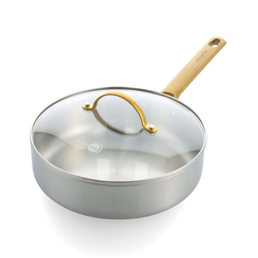 GREENPAN PADOVA 24CM STAINLESS STEEL INDUCTION COVERED SKILLET
