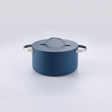 AMERCOOK CAYENNE CERAMIC COATED 7 PIECE COOKWARE SET NAVY
