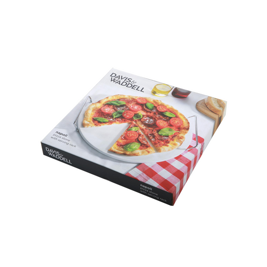 DAVIS & WADDELL ROUND PIZZA STONE WITH RACK