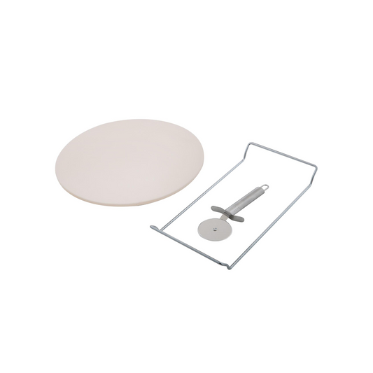 DAVIS & WADDELL ROUND PIZZA STONE SET 3PCE