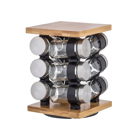 DAVIS & WADDELL ROMANO SPICE JAR SET WITH RACK 12PCE