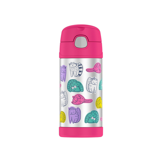 THERMOS FUNTAINER VACUUM INSULATED DRINK BOTTLE 355ML CATS