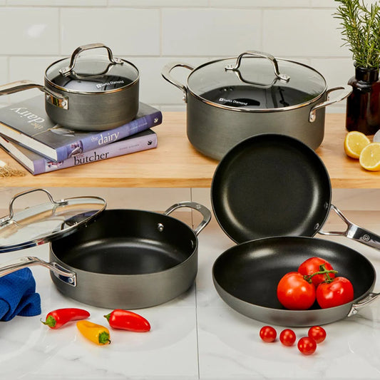 SWISS DIAMOND SWISS DIAMOND HARD ANODISED 5PC COOKWARE SET