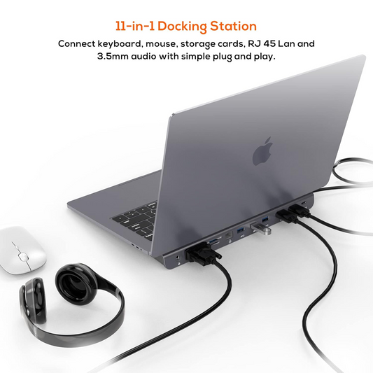 MBEAT 11-in-1 Multiport USB-C Dock with HDMI, DisplayPort & VGA