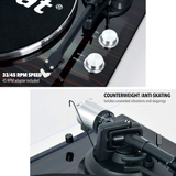 MBEAT HI-FI BLUETOOTH TURNTABLE (MMC, USB, ANTI-SKATING, PREAMPLIFIER) - MACASSAR EBONY