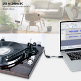 MBEAT HI-FI BLUETOOTH TURNTABLE (MMC, USB, ANTI-SKATING, PREAMPLIFIER) - MACASSAR EBONY