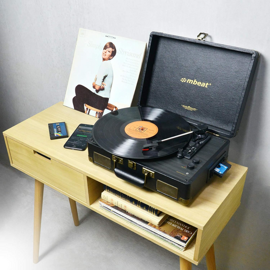 MBEAT UPTOWN RETRO BLUETOOTH TURNTABLE & CASSETTE PLAYER
