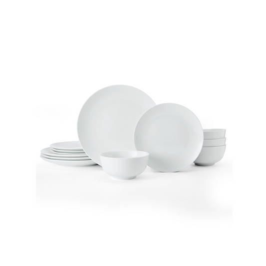 MIKASA CHALK 12PC PREMIUM PORCELAIN DINNER SET