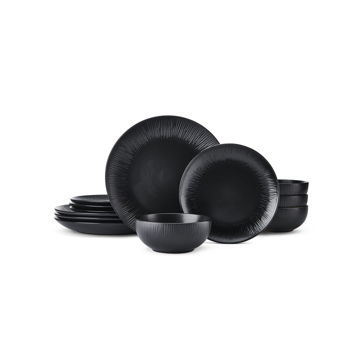 MIKASA JARDIN MIDNIGHT 12PC STONEWARE DINNER SET