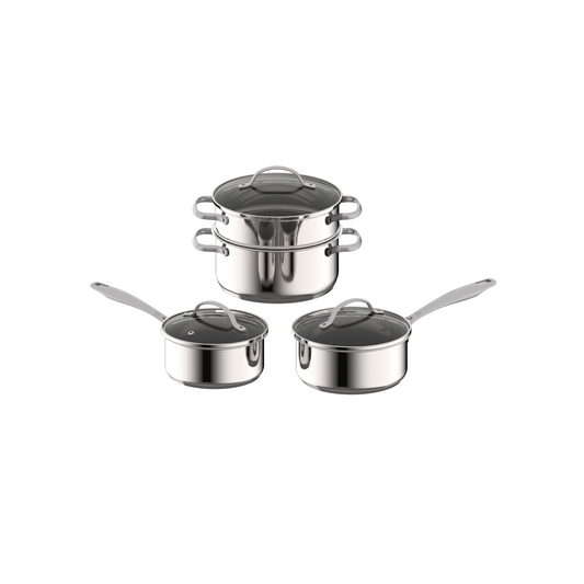 MASTERPRO MCKINNON STAINLESS STEEL 4 PIECE COOKSET