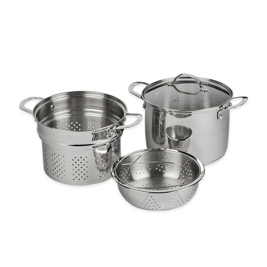 SWISS DIAMOND PREMIUM STEEL DLX 24CM PASTA SET WITH LID